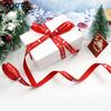 Cinta navideña clásica roja y blanca para decorar el árbol de Navidad y envolver regalos.