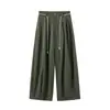 Pantalones Banana de Color Sólido con Cordón de Estilo Coreano Versátiles y Perezosos para Mujer Verano 2025 de Cintura Alta Casual Sueltos de Pierna Ancha
