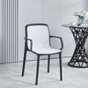 Silla nórdica de ratán de plástico engrosado para el hogar, exterior, silla de escritorio apilable, de respaldo medio antiguo con reposabrazos
