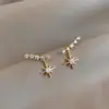 Pendientes de Tachuela de Flor de Perla Esmaltada de Plata de Ley 925 con Circonita para Mujer, Nuevo Estilo Popular, Joyería para Orejas de Lujo Ligero de Alta Gama, Clásicos