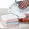 Paño de Cocina de Coral con Colgador Bordeado Cuadros de Piña Paño de Limpieza de Cocina Absorbente Cepillo para Lavar Platos Estropajo para Ollas Paño de Limpieza de Mesa
