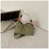 Bolsa de Tecido Grande Capacidade Casual Simples 2026 Novo Estilo Simples Moda Coreana Alça Larga de Ombro Ajustada Bolsa de Ombro Único Transversal