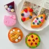 Imanes de refrigerador de resina grandes de comida de juguete (pizza, pastel, pan), accesorios para coche, pegatinas decorativas, colgantes para bolsas, accesorios al por mayor