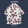 Camisa floral de manga corta para vacaciones de verano en la playa transfronterizas, camisa hawaiana de moda para hombre, camisa holgada de playa para parejas