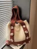 Otoño e Invierno 2025 Nuevo Estilo Coreano Bolso de Punto de Moda Sencillo Diseño de Nicho Bolso de Hombro Bolso Tote con Flores Coloridas