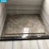 Ventas Directas de Fábrica Tablero de Ducha de Mármol Natural Decoración de Hotel Casa Hogar Baño Tablero Antideslizante Negro y Blanco Raíz Marrón Claro