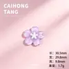 Parches de resina de flor de cerezo en colores macarrón, con un efecto degradado tridimensional, para fundas de teléfono y accesorios para el cabello; hecho a mano con diseños de flor de cerezo de cinco pétalos