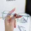 Novos óculos de grau acabados ultra-leves de alta aparência anti-luz azul moda tendência quadrados estilo coreano beleza simples artefato