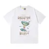 Gallery Dept Lavado y Desgastado Manga Corta Retro High Street Vintage Camiseta Suelta para Pareja Moderna