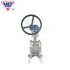 Válvula de Mariposa Turbina de Sellado Duro con Brida de Acero Inoxidable Shanghai Hugong D343W-16P 316 Triple Excéntrica Manual