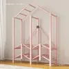 Guarda-roupa para Meninas sem Instalação para Quarto de Casa, Armário de Armazenamento com Tubo de Aço Espessado e Reforçado para Quartos de Aluguel, Guarda-roupa Estilo Princesa
