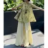 Novo Conjunto de Verão Feminino Estilo Chinês Nacional 2026 Novo Conjunto Casual para Mulheres, Estilo "Old Money" Redutor de Idade, Conjunto de Duas Peças Solto Sem Mangas