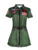 Fantasias de Halloween Transfronteiriças, Macacões Cosplay Verde Militar Top Gun, Macacões para Adultos e Crianças, Fantasias para Apresentações de Palco Atacado