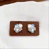 "Sinfonía de Flores" Pendientes de Flor de Cristal Suave para Mujer, Pendientes de Estilo Pastoral Francés, Pendientes de Moda y Lujosos