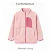 Jaqueta de Fleece Feminina Outono Inverno Gola Alta Color Block Roupa de Fleece Infantil Meninos Quente Zíper Forro Médio Grande Infantil Ao Ar Livre