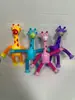 Girafa Luminosa Multifuncional com Ventosa Tubo Telescópico Brinquedo Educacional Infantil Alívio de Estresse Desenho Animado Alívio de Estresse