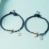 Pulseira com Fivela de Segurança de Ágata Azul Nebulosa Lichia Calcedônia Congelada Corda de Mão Trançada Super Hidratante Melhor Presente para Amigo Casal