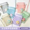 Bolsa para teléfono móvil de rejilla espacial, bolso pequeño cruzado, bolsa de almacenamiento para dispositivo de aprendizaje portátil, máquina de cuentos, audífono, bolsa de almacenamiento con cremallera