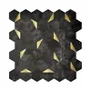 Fábrica Autoadhesivo Mosaico Hexágono Patrón Piedra Imitación Azulejo Exportación Impermeable Metal Baño Cocina Pared