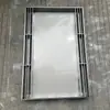 Tapa de registro lineal de acero inoxidable 304 con marco, Rejilla cuadrada de ingeniería de drenaje de doble cara para agua de lluvia, Tapa de registro a prueba de cinco