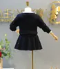 2026 Ropa de Otoño e Invierno para Niñas Estilo Coreano Conjunto de Falda de Punto Pequeño Estilo Chanel Suéter y Falda Corta para Bebé Conjunto de Dos Piezas 6802