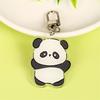 Lindo llavero de panda de bambú de dibujos animados de acrílico, pequeño regalo para la escuela, colgante decorativo, accesorios de joyería de alto valor de color.