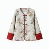 Cárdigan de jacquard acolchado de invierno para mujer, talla grande 300 kg, estilo chino retro, 2024
