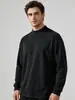 2026 Camiseta Térmica de Fleece Dupla Face Amazon Transfronteiriça Meia-Gola para Homens, Camiseta Masculina Quente de Manga Longa com Forro de Fleece