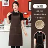 Delantal Nuevo de Lona Impresión de Logo Especial para Catering Restaurante de Té con Leche Cocina Ropa de Trabajo Impermeable Mujer