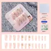 Venta Directa Personalizada de Fábrica Uñas Cortas, Medias y Largas para Manicura, Uñas Portátiles de Fototerapia Hechas a Mano, Pegatinas para Uñas, Estilo de Lujo Accesible 24 Piezas