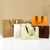 Bolsas Tote de Cor Sólida com Logo para Impressão, Sacolas de Papel Kraft, Sacolas Promocionais de Presente de Natal, Sacolas de Compras para Lojas de Roupas, Sacolas de Presente
