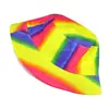 Sombrero de Pescador Plano de Doble Cara Usable de Colores Arcoíris Nuevos Estilos Japonés y Coreano Todo Fósforo para Hombres y Mujeres Protector Solar Sombrilla Sombrero de Cubeta de Siete Colores