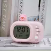 Novo estilo fofo de relógio de voz de desenho animado, relógio eletrônico LED multifuncional para meninos e meninas