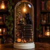Lâmpada Ambiente de Cena Halloween Cobertura de Vidro Lâmpada de Atmosfera Miniatura Artesanato de Resina F