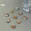 Decoraciones de Diamantes de Zirconia de Alta Calidad para Uñas con Forma de Bola, Diamantes Cuadrados de Azúcar Helado Blanco Huevo de Paloma, Diamantes Apilados Terminados para Uñas