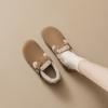 Zapatos Mula Forrados de Polar Augu Shiden para Mujer Invierno 2026 Nuevos Planos sin Cordones Zapatos de Algodón para Nieve para Uso en Exteriores con Piel
