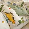 Set de cuatro piezas de algodón de dibujos animados Algodón Ropa de cama linda para niños Dormitorio de estudiantes Funda de edredón Sábana Bajera Juego de tres piezas Grasa de cama