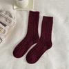 Meias Infantis Amontoadas Outono e Inverno Forradas com Fleece Engrossadas Quentes Meia de Comprimento Médio Fio de Ponto Zhuji Lined de Inverno Meias Femininas de Agulha Dupla