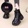 Botas Martin femininas estilosas, nova coleção outono/inverno 2026, tamanho pequeno, estilo britânico, modernas e versáteis, forradas com fleece, botas curtas que aumentam a altura
