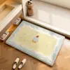 Alfombra de suelo de imitación cachemir de dibujos animados, alfombrilla de baño, alfombrilla antideslizante, alfombrilla para pies absorbente de agua, alfombrilla de entrada, felpudo resistente a la suciedad y fácil de limpiar
