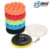 Disco de polimento de esponja de beleza para carro, conjunto de 3 polegadas de onda plana, bola de esponja, roda de polimento, almofada de polimento de cera, fabricante