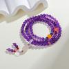 Pulsera natural de amatista de múltiples vueltas al por mayor con colgante de conejo nuevo estilo retro chino suministro en vivo pulsera nueva