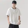 Camiseta de Algodón Fresco de Manga Corta para Hombre 2026 Verano Casual Transpirable Camiseta de Manga Corta Blanco Negro Morado