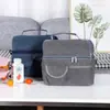 Bolso de mano lonchera de doble capa bolsa aislante impermeable bolsa de almuerzo para estudiante trabajador de oficina simple bolsa de hielo engrosada con papel de aluminio