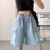 Macacão Cinza para Mulheres no Verão, Fino, Cintura Alta, Perna Larga, Justo, Casual, Secagem Rápida, Calça Esportiva Americana para Pessoas Baixas