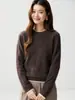 Suéter de Cachemira para Bebé Pequeño Suéter de Punto para Mujer Otoño Invierno Nuevo Estilo Cuello Alto Redondo Cuello Redondo Holgado Adelgazante Suéter de Punto Capa Base