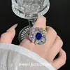 Anel luxuoso de trilha estelar cravejado de diamantes, moderno, requintado, design de alta qualidade, criativo, de nicho, único, anel versátil
