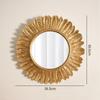 Adornos de Escritorio para Dormitorio de Estilo Europeo Espejo Decorativo Antiguo Tallado Girasol Dorado Vintage en Relieve Espejo de Pared para Entrada