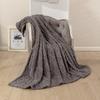 Cobertor de Veludo Tafetá Jacquard 3D de Camada Única Transfronteiriço Linho Acolchoado Cor Morandi Cobertor para Quatro Estações Cobertor de Cama para Casa