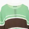 Ins atacado de roupas femininas estilo europeu e americano transfronteiriço outono nova moda retrô listrada malha camisa POLO 2488107
